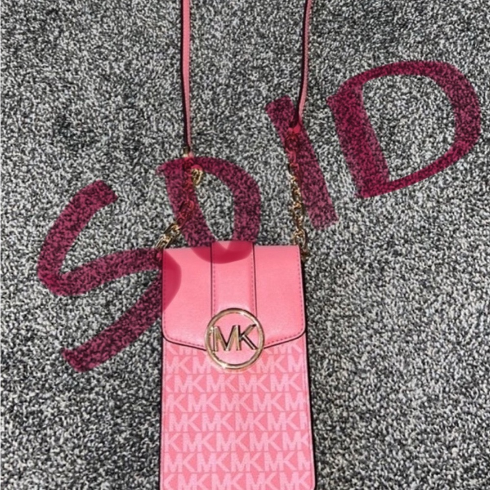 Michael Kors Signature Grapefruit Phone Crossbody Bag